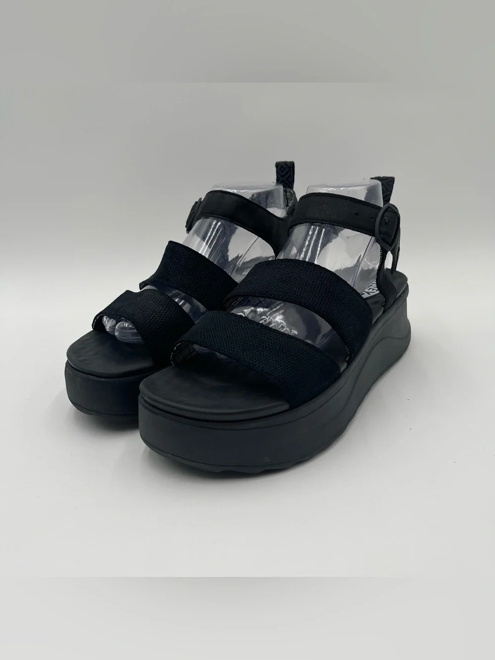 Hey Dude Delray Buckle Classic Black Womens platform Sandals  US 11 EU 42